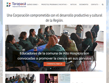 Tablet Screenshot of corporaciontarapaca.cl